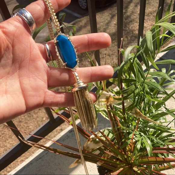 Kendra Scott Teal Agate Everly Necklace - Picture 4 of 6